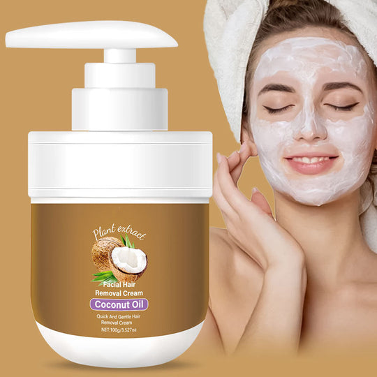 🥥✨ Kokosový krém na odstraňování chloupků na obličeji – jemný &  efektivní