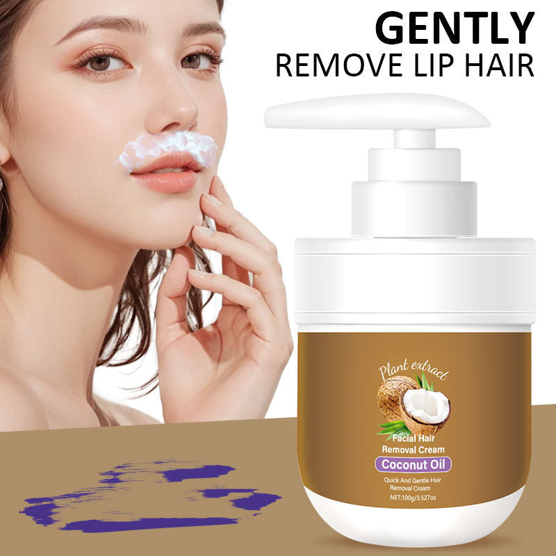 🥥✨ Kokosový krém na odstraňování chloupků na obličeji – jemný &  efektivní