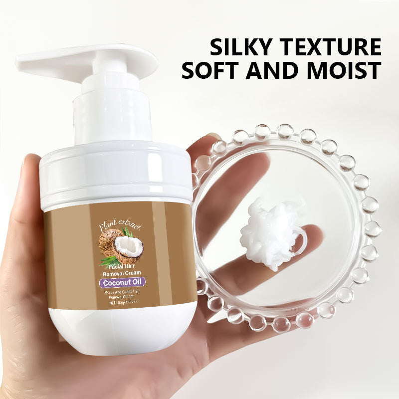 🥥✨ Kokosový krém na odstraňování chloupků na obličeji – jemný &  efektivní