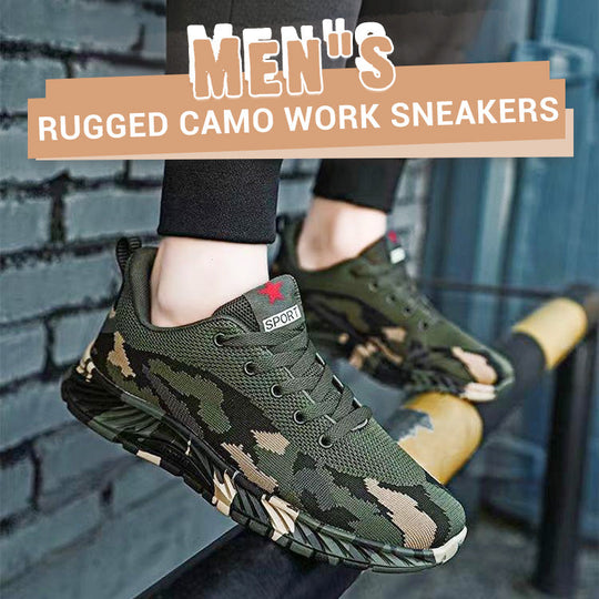🛡️ 60% SLEVA! 👟 Pracovní tenisky Robust Camo - Odolné &  Protiskluzový povrch pro venkovní/stavební použití 🌿🔧