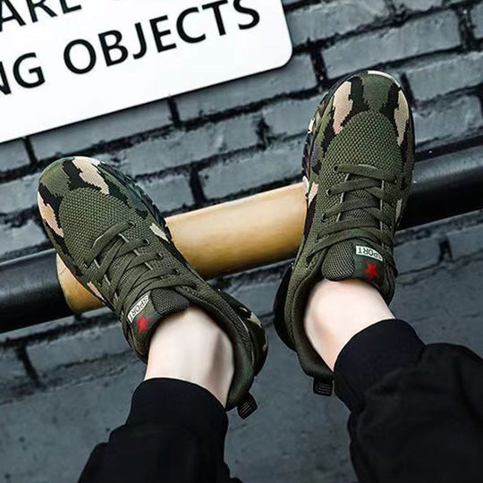 🛡️ 60% SLEVA! 👟 Pracovní tenisky Robust Camo - Odolné &  Protiskluzový povrch pro venkovní/stavební použití 🌿🔧