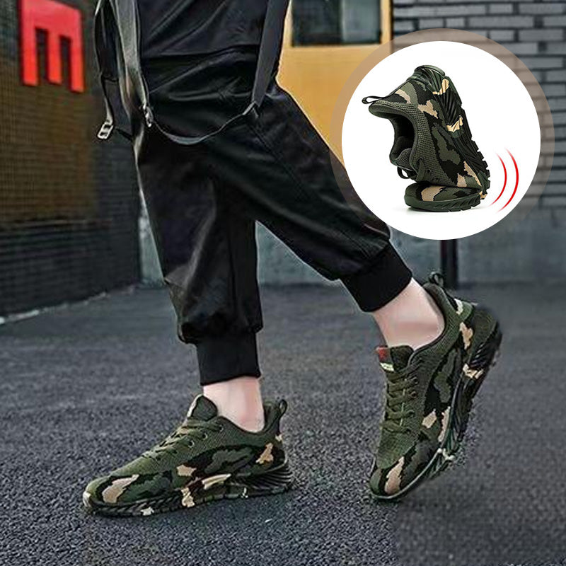 🛡️ 60% SLEVA! 👟 Pracovní tenisky Robust Camo - Odolné &  Protiskluzový povrch pro venkovní/stavební použití 🌿🔧