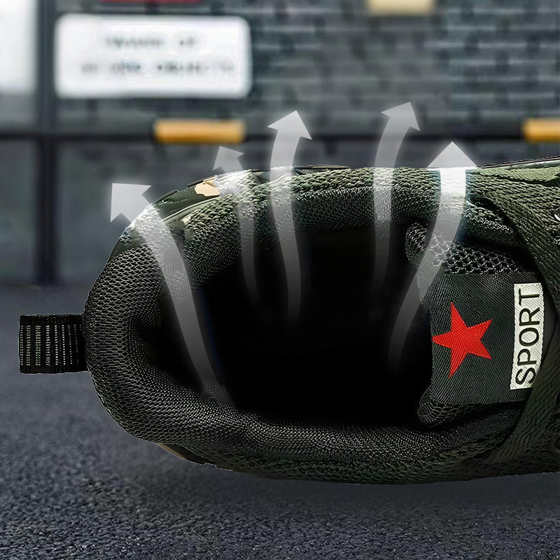 🛡️ 60% SLEVA! 👟 Pracovní tenisky Robust Camo - Odolné &  Protiskluzový povrch pro venkovní/stavební použití 🌿🔧