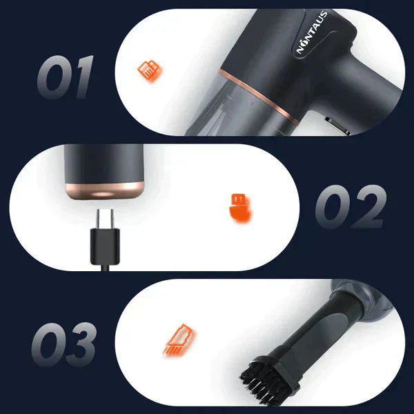 🏆Wielofunkcyjny bezprzewodowy odkurzacz do domu i samochodu z funkcją dmuchania, odkurzania i pompowania