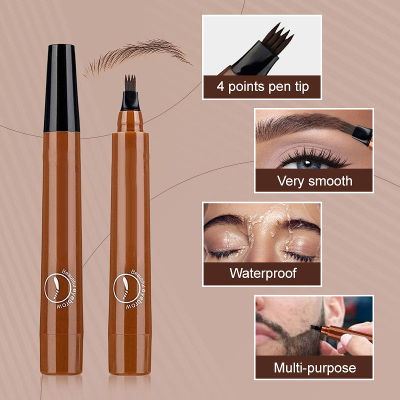 🎁Koop 1 en krijg 1 gratis🔥Waterdichte baard- en wenkbrauwpen met vier punten✨