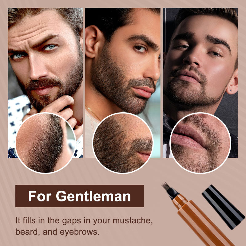 🎁Koop 1 en krijg 1 gratis🔥Waterdichte baard- en wenkbrauwpen met vier punten✨