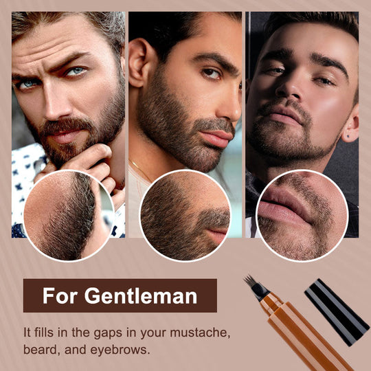 🎁Koop 1 en krijg 1 gratis🔥Waterdichte baard- en wenkbrauwpen met vier punten✨