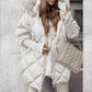✨Damesmode halflange parka 🧥 – Herfst- en wintergebreide patchworkmouw, flatterende pasvorm voor koude dagen