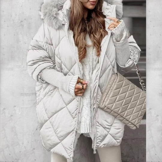 ✨Parka de longitud media de moda para mujer 🧥 – Patchwork de mangas de punto de otoño e invierno, ajuste favorecedor para los días fríos
