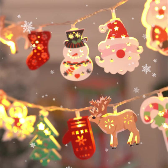 🎅Připravte se na Vánoce: LED řetězová světla Santa Claus