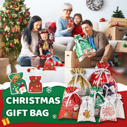 🎅🎁Kerstcadeautas met trekkoord