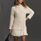 ✈️BUY 1 FREE SHIPPING🔥Limited Hot Sale 50% OFF💗Women Crewneck Cable Knit Sweater Mini Dress