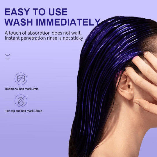 💗LAST DAY - BUY 1 GET 1 FREE💗Purple Keratin Hair Mask - Intense Repair for Curly or Color-Treated Hair, Restores Shine & Softness in 3 Mins🌿🧴
