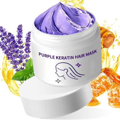 💗LAST DAY - BUY 1 GET 1 FREE💗Purple Keratin Hair Mask - Intense Repair for Curly or Color-Treated Hair, Restores Shine & Softness in 3 Mins🌿🧴