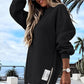 💥Winter Hot Sale 50% Off💥Long Sleeve Pullover Zipper Slit Casual Sweatshirt Dress