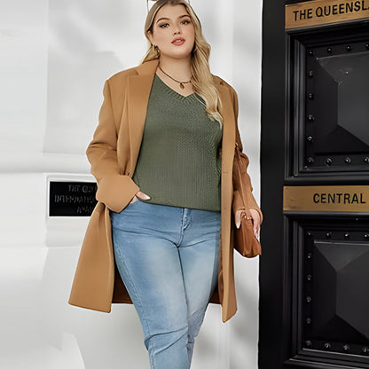 🔥Teraz 50% zniżki! - Damski sweter z długim rękawem i dekoltem w serek