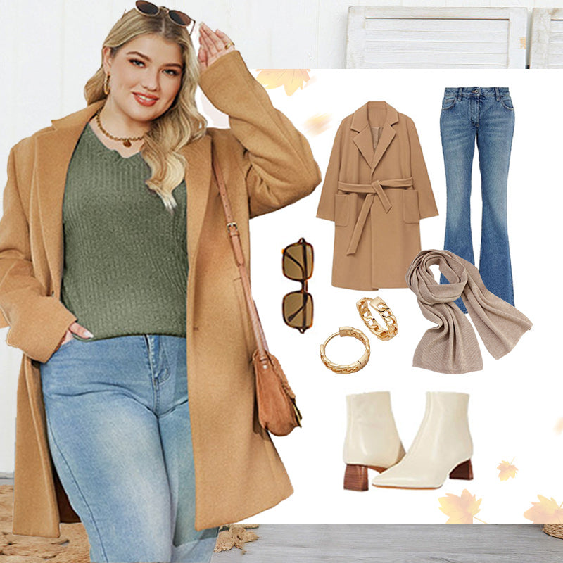 🔥Teraz 50% zniżki! - Damski sweter z długim rękawem i dekoltem w serek