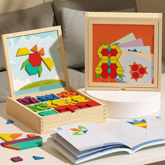 🎁Early Christmas Sale 50% OFF🔥Wooden Magnetic Pattern Block Puzzle Set🧩