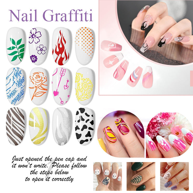 ⏰❗Laatste dag van fabriekskortingen! Mis het niet!⏳Set van 12 nagelkunstpennen in verschillende kleuren🎨💅