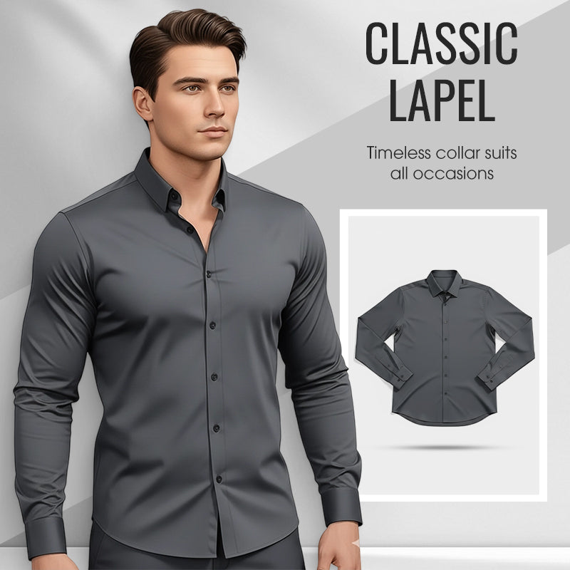 ⏰Over 10,000 sold！🔥Men's Solid Color Lapel Long Sleeve Button-Down Shirts — A Wardrobe Essential Every Man Should Own