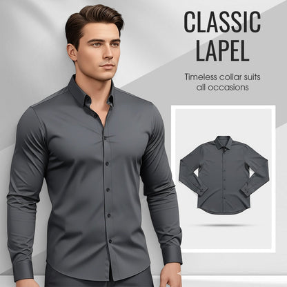 ⏰Over 10,000 sold！🔥Men's Solid Color Lapel Long Sleeve Button-Down Shirts — A Wardrobe Essential Every Man Should Own