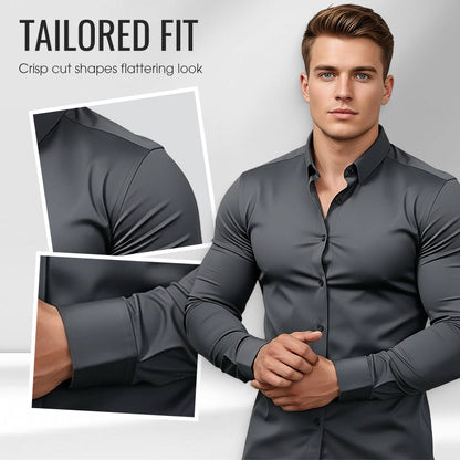 ⏰Over 10,000 sold！🔥Men's Solid Color Lapel Long Sleeve Button-Down Shirts — A Wardrobe Essential Every Man Should Own