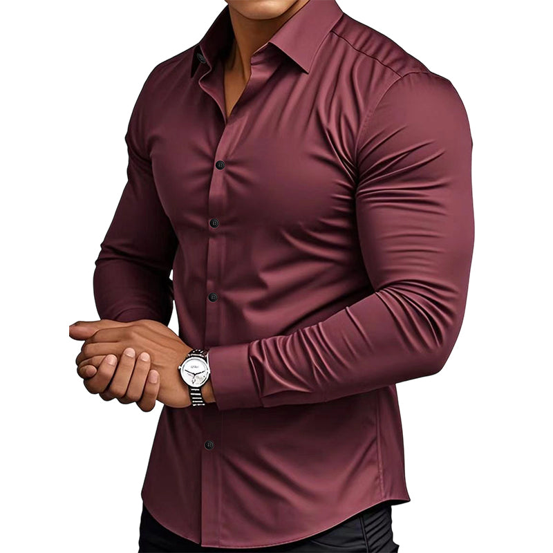 ⏰Over 10,000 sold！🔥Men's Solid Color Lapel Long Sleeve Button-Down Shirts — A Wardrobe Essential Every Man Should Own