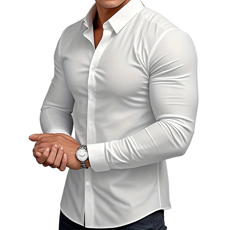 ⏰Over 10,000 sold！🔥Men's Solid Color Lapel Long Sleeve Button-Down Shirts — A Wardrobe Essential Every Man Should Own