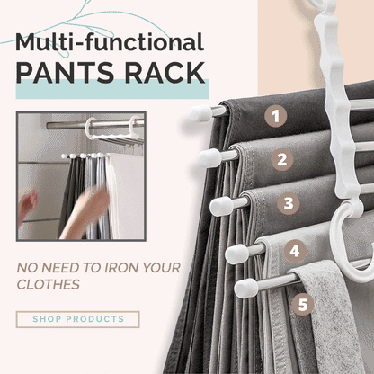 🔥【Special offer limited-time price】⏰Household Multifunctional Telescopic Folding Multi-layer Pants Storage Rack