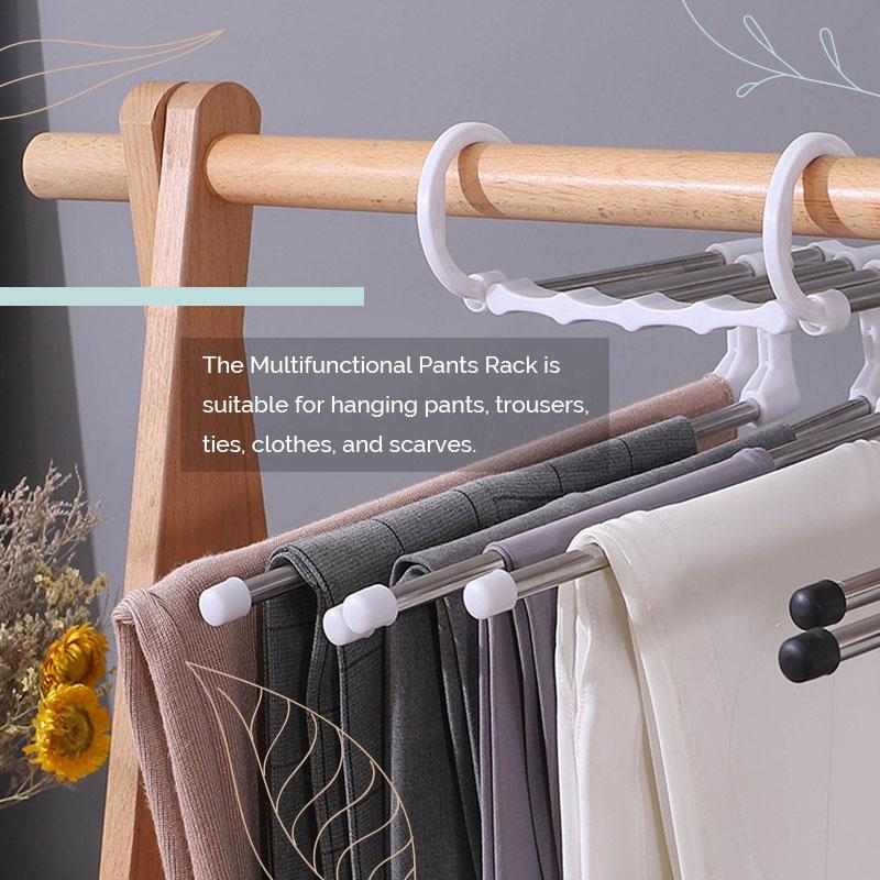 🔥【Special offer limited-time price】⏰Household Multifunctional Telescopic Folding Multi-layer Pants Storage Rack