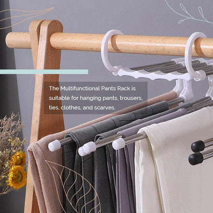 🔥【Special offer limited-time price】⏰Household Multifunctional Telescopic Folding Multi-layer Pants Storage Rack