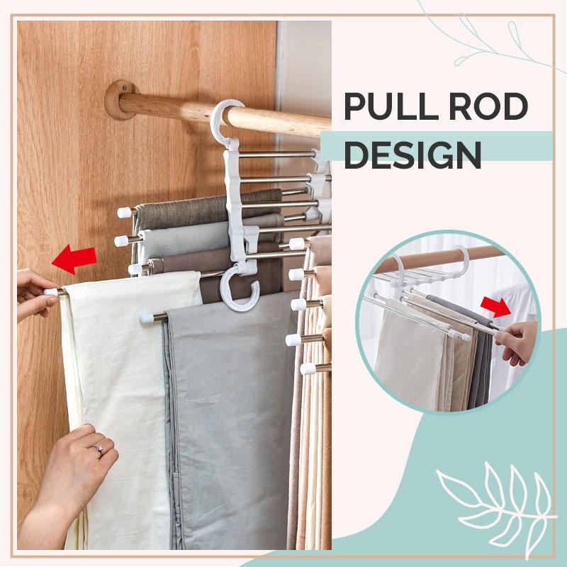 🔥【Special offer limited-time price】⏰Household Multifunctional Telescopic Folding Multi-layer Pants Storage Rack