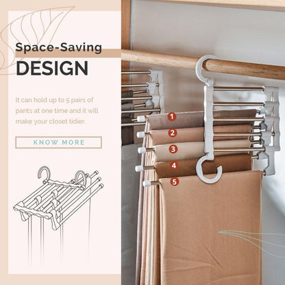 🔥【Special offer limited-time price】⏰Household Multifunctional Telescopic Folding Multi-layer Pants Storage Rack