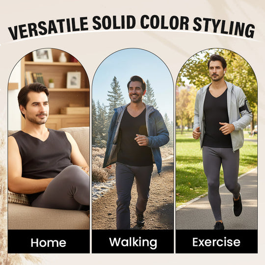 🔥 ORA CON IL 60% DI SCONTO! ✨ Gilet termico senza cuciture da uomo - Tessuto traspirante ultra morbido con design antistatico per un comfort che dura tutto il giorno 👕💨