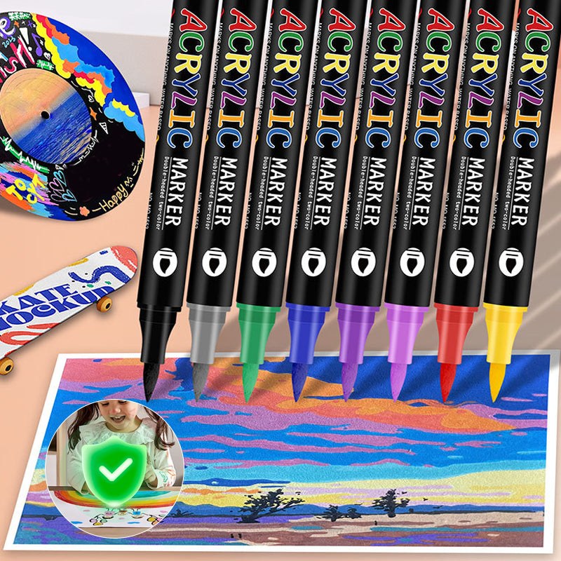 Zweifarbiges Aquarellmarker-Set mit zwei Spitzen