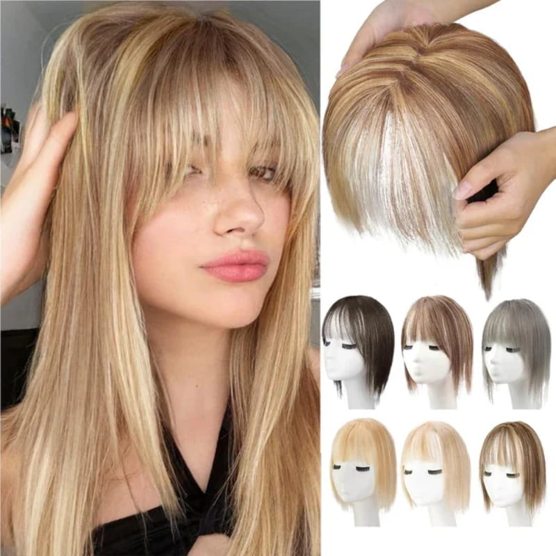 💥BIG SALE 🛒Natural Hair Toppers with Bangs for Women