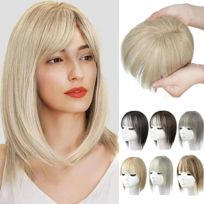 💥BIG SALE 🛒Natural Hair Toppers with Bangs for Women