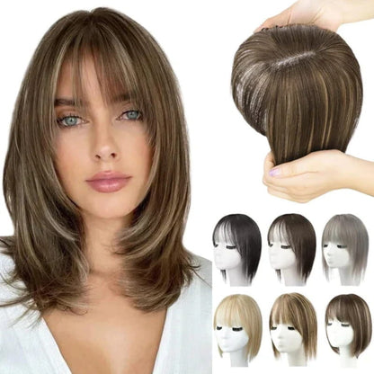 💥BIG SALE 🛒Natural Hair Toppers with Bangs for Women