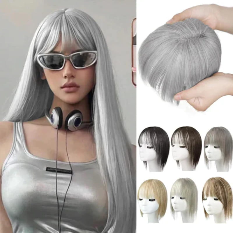 💥BIG SALE 🛒Natural Hair Toppers with Bangs for Women