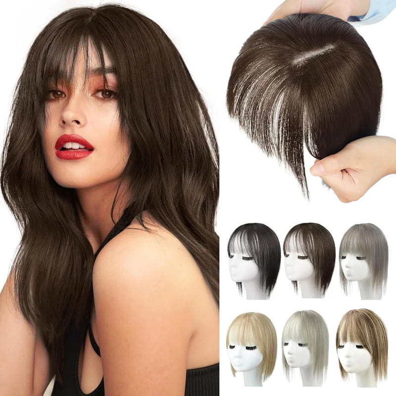 💥BIG SALE 🛒Natural Hair Toppers with Bangs for Women