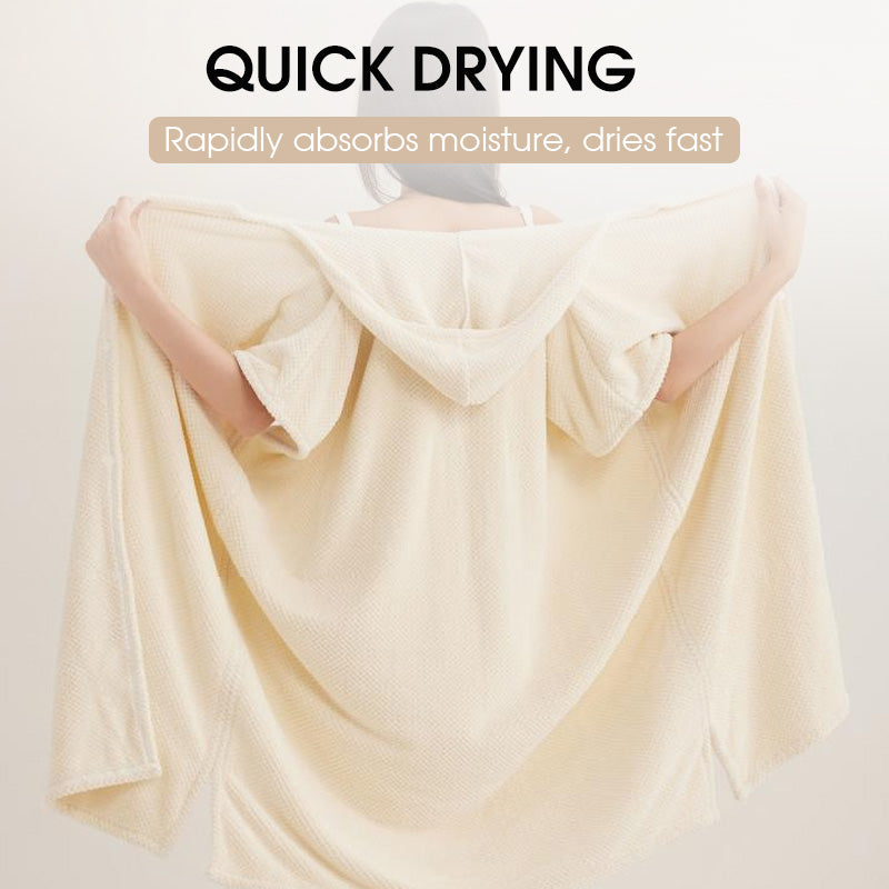 Gezellige badjas met capuchon en structuurpatroon voor dames (50% KORTING)