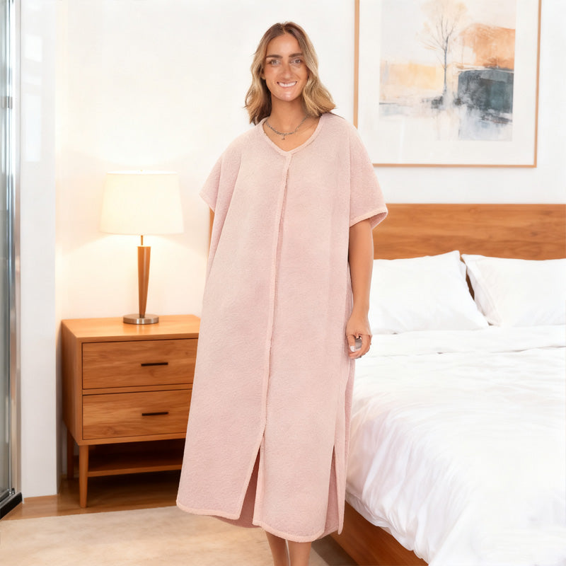 Women's Cosy Hooded Textured Grid Bathrobe（50% OFF）