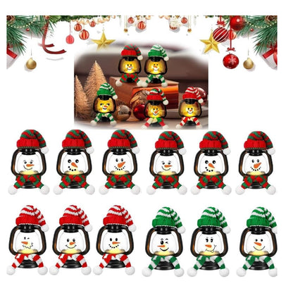 🎅Early Christmas Sale 50% OFF🎄Christmas Decoration Mini Snowman Lantern with Hats and Scarves