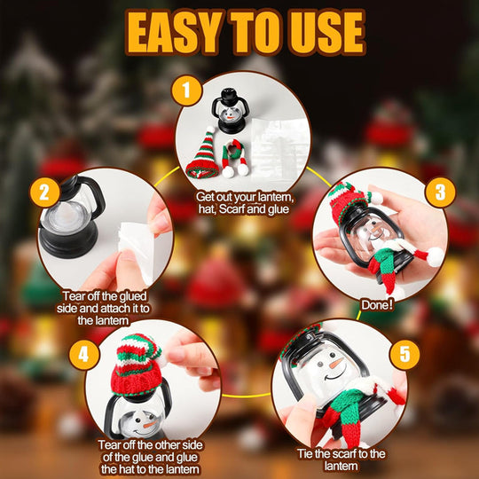 🎅Early Christmas Sale 50% OFF🎄Christmas Decoration Mini Snowman Lantern with Hats and Scarves