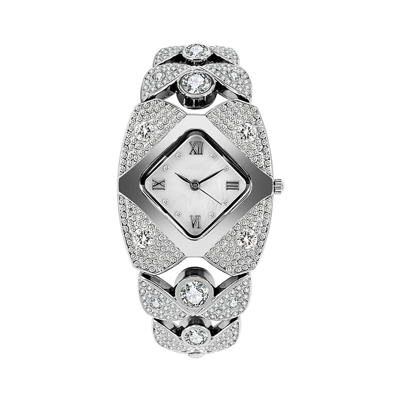 Damski zegarek kwarcowy w stylu retro z błyszczącymi kryształkami