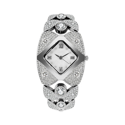 Damski zegarek kwarcowy w stylu retro z błyszczącymi kryształkami