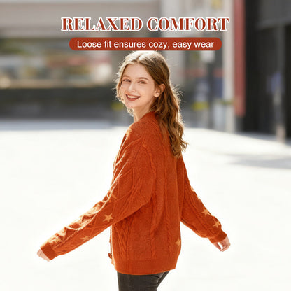 Damski dzianinowy kardigan zapinany na guziki