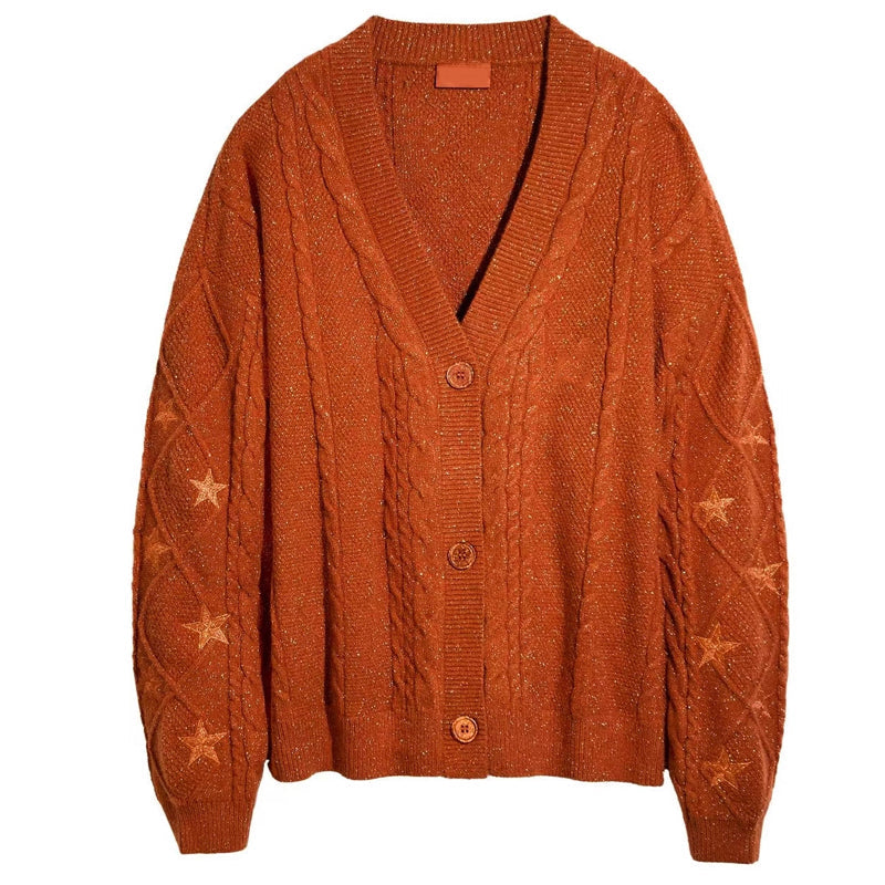 Damski dzianinowy kardigan zapinany na guziki