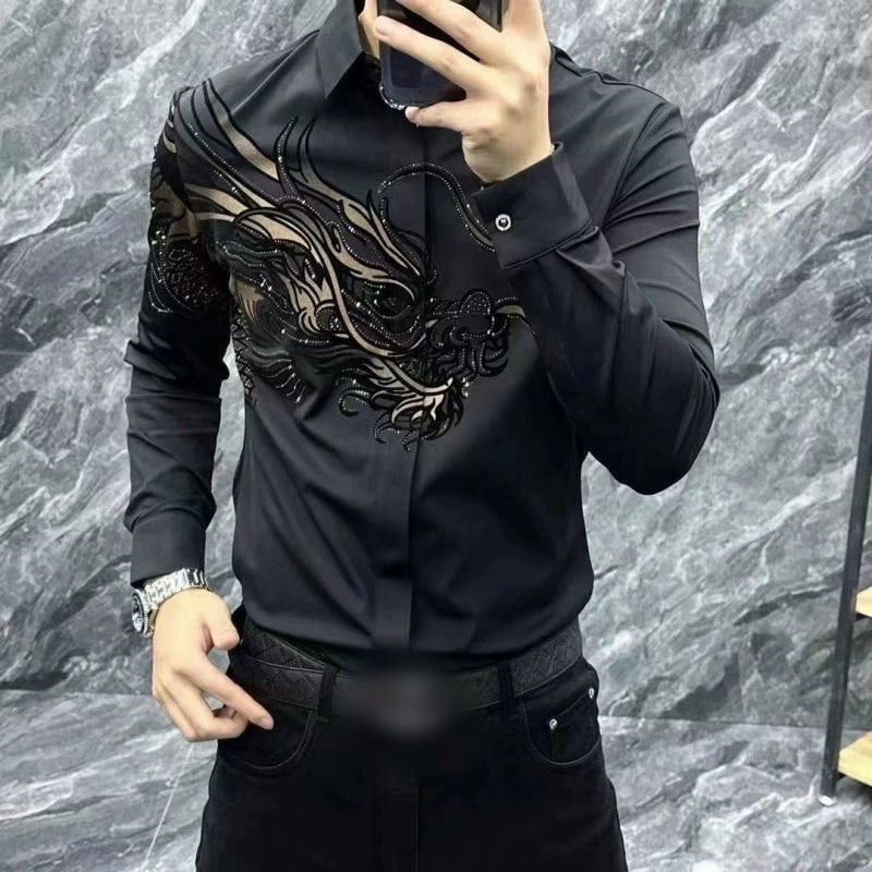 🖤Black Friday Sale🖤👔 Men’s Slim Fit Printed Shirt – Turn Every Head in the Room!