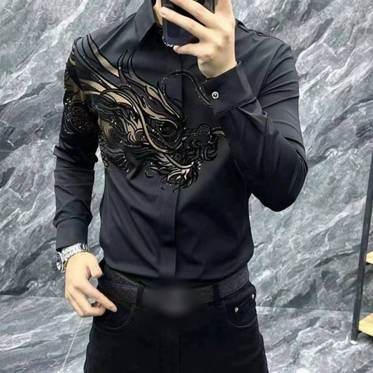 🖤Black Friday Sale🖤👔 Men’s Slim Fit Printed Shirt – Turn Every Head in the Room!